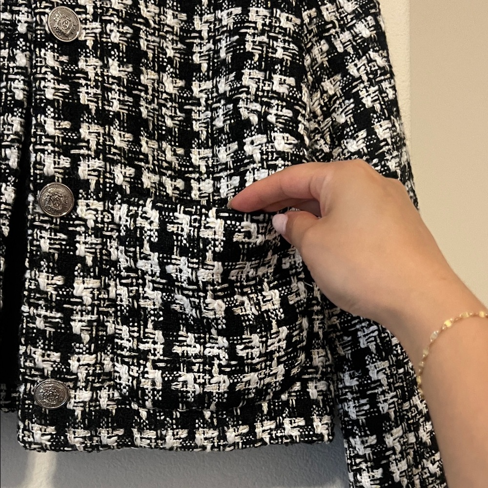 H&M Black and White Tweed Blazer - Picture 3 of 4